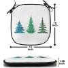 Ambesonne Vintage Christmas Chair Cushion Pads Set of 6, Snowy Winter Branches and Pine Cones Top View Rustic Vibes, Anti-Slip Seat Padding for Kitchen & Patio, 16″x16″, Ecru and Olive Green(Petrol Blue Forest Green)