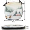 Ambesonne Vintage Christmas Chair Cushion Pads Set of 6, Snowy Winter Branches and Pine Cones Top View Rustic Vibes, Anti-Slip Seat Padding for Kitchen & Patio, 16″x16″, Ecru and Olive Green(Grey Teal Vermilion)