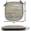 Ambesonne Vintage Christmas Chair Cushion Pads Set of 6, Snowy Winter Branches and Pine Cones Top View Rustic Vibes, Anti-Slip Seat Padding for Kitchen & Patio, 16″x16″, Ecru and Olive Green(Dark Eggshell and Pale Camel)