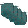 Ambesonne Winter Chair Seating Cushion Set of 4, Deer Silhouettes with Blossoming Flowers Abstract Christmas Nature, Anti-Slip Seat Padding for Kitchen & Patio, 16″x16″, Olive Green Pale Green(Vermilion Teal)