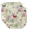 Ambesonne Winter Chair Seating Cushion Set of 4, Deer Silhouettes with Blossoming Flowers Abstract Christmas Nature, Anti-Slip Seat Padding for Kitchen & Patio, 16″x16″, Olive Green Pale Green(Green Olive)