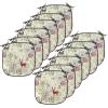 Ambesonne Winter Chair Seating Cushion Set of 4, Deer Silhouettes with Blossoming Flowers Abstract Christmas Nature, Anti-Slip Seat Padding for Kitchen & Patio, 16″x16″, Olive Green Pale Green(Olive Green Pale Green)
