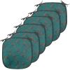 Ambesonne Winter Chair Seating Cushion Set of 4, Deer Silhouettes with Blossoming Flowers Abstract Christmas Nature, Anti-Slip Seat Padding for Kitchen & Patio, 16″x16″, Olive Green Pale Green(Vermilion Teal)