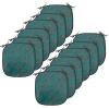 Ambesonne Winter Chair Seating Cushion Set of 4, Deer Silhouettes with Blossoming Flowers Abstract Christmas Nature, Anti-Slip Seat Padding for Kitchen & Patio, 16″x16″, Olive Green Pale Green(Teal Ruby Vermilion)