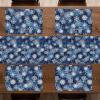 Ambesonne Winter Table Runner & Placemats, Various Different Ornate Snowflakes Blizzard Cold Season Xmas Themed, Set for Dining Table Decor, Placemat 4 pcs + Runner 16″x72″, Pale Blue