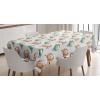 Ambesonne Winter Tablecloth, Pattern with Ornate Snowflake Motifs and Dots Retro Christmas Inspired Repetitive, Rectangular Table Cover for Dining Room Kitchen Decor, 60″ X 84″,White Bluegrey(Orange Turquoise)