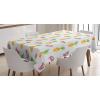 Ambesonne Winter Tablecloth, Pattern with Ornate Snowflake Motifs and Dots Retro Christmas Inspired Repetitive, Rectangular Table Cover for Dining Room Kitchen Decor, 60″ X 84″,White Bluegrey(Pastel Orange)
