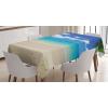Ambesonne Winter Tablecloth, Retro Style Christmas Pattern with Various Gentle Snowflake Motifs Vintage Pastel, Dining Room Kitchen Rectangular Table Cover, 52″ X 70″,Pale Beige(Blue Brown)
