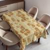 Ambesonne Winter Tablecloth, Retro Style Christmas Pattern with Various Gentle Snowflake Motifs Vintage Pastel, Dining Room Kitchen Rectangular Table Cover, 52″ X 70″,Pale Beige(Cream)