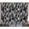 Ambesonne Black and White Curtains, Barcode Pattern Abstraction Vertical Stripes in Grayscale Colors, Living Room Bedroom Window Drapes 2 Panel Set, 108″ X 84″, Black Grey
