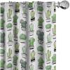 Ambesonne Botanical Curtains, Vintage Floral Pattern with Detailed Exotic Leaves from Different Trees, Window Treatments 2 Panel Set for Living Room Bedroom, Pair of – 28″ x 84″, Green and Ivory(Green Black)