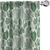 Ambesonne Botanical Curtains, Vintage Floral Pattern with Detailed Exotic Leaves from Different Trees, Window Treatments 2 Panel Set for Living Room Bedroom, Pair of – 28″ x 84″, Green and Ivory(Green and Ivory)