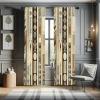 Ambesonne Botanical Curtains, Vintage Floral Pattern with Detailed Exotic Leaves from Different Trees, Window Treatments 2 Panel Set for Living Room Bedroom, Pair of – 28″ x 84″, Green and Ivory(Chocolate Ecru Taupe)