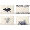Ambesonne Botanical Throw Pillow Cushion Case Pack of 4, Minimalist Watercolor Painting Leaves Agave Branches Plant in a Pot, Modern Accent Double-Sided Printing, 20″ x 12″, Purpleblue and Dimgray