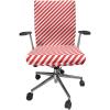 Ambesonne Candy Cane Office Chair Cover, Diagonal Red Lines Christmas Celebration Themed Geometric Arrangement, Stretchable Decorative Universal Size High Back Printed Slipcover, Orange and White