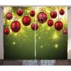 Ambesonne Christmas Curtains, Vibrant Colored New Year Design Psychedelic Digital Effects and Baubles Print, Living Room Bedroom Window Drapes 2 Panel Set, 108″ X 84″, Green Red