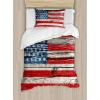 Ambesonne Christmas Duvet Cover Set, Vintage Merry Xmas Wreath Several Noel Yule and Ribbons Candles Bells Image, Decorative 3 Piece Bedding Set with 2 Pillow Shams, King Size, Red(Red Blue)