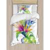 Ambesonne Christmas Duvet Cover Set, Vintage Merry Xmas Wreath Several Noel Yule and Ribbons Candles Bells Image, Decorative 3 Piece Bedding Set with 2 Pillow Shams, King Size, Red(White Green)