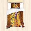 Ambesonne Christmas Duvet Cover Set, Vintage Merry Xmas Wreath Several Noel Yule and Ribbons Candles Bells Image, Decorative 3 Piece Bedding Set with 2 Pillow Shams, King Size, Red(Ginger Mustard Amber)
