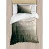 Ambesonne Christmas Duvet Cover Set, Vintage Merry Xmas Wreath Several Noel Yule and Ribbons Candles Bells Image, Decorative 3 Piece Bedding Set with 2 Pillow Shams, King Size, Red(Cream Tan Dark Green)