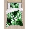 Ambesonne Christmas Duvet Cover Set, Vintage Merry Xmas Wreath Several Noel Yule and Ribbons Candles Bells Image, Decorative 3 Piece Bedding Set with 2 Pillow Shams, King Size, Red(Fern Green White)