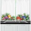 Ambesonne Christmas Kitchen Curtains, Holiday Season Office Design Tree Celebration Snowflakes Celebration, Window Drapes 2 Panel Set for Kitchen Cafe Decor, 55″ x 36″, White Green Red