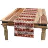 Ambesonne Christmas Table Runner, Norwegian Scandinavian Traditional Vintage Style Borders Reindeer Striped Flower, Dining Room Kitchen Rectangular Runner, 16″ X 90″, Red White