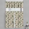 Ambesonne Christmas Valance and Curtain 3 pcs Set, Vintage Merry Xmas with Pine Cones Globes and Pine Leaves Illustration, Window Treatments for Kitchen Room Decor, 55″ x 24″, Brown Green and Blue