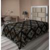 Ambesonne Damask Flat Sheet, Simple Design Neutral Colors Floral Boho Artwork on Darkened Backdrop, Soft Comfortable Top Sheet Decorative Bedding 1 Piece, California King, Charcoal Grey Grey Teal(Charcoal Grey Amber)