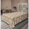 Ambesonne Damask Flat Sheet, Simple Design Neutral Colors Floral Boho Artwork on Darkened Backdrop, Soft Comfortable Top Sheet Decorative Bedding 1 Piece, California King, Charcoal Grey Grey Teal(Ecru and White)