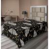 Ambesonne Damask Flat Sheet, Simple Design Neutral Colors Floral Boho Artwork on Darkened Backdrop, Soft Comfortable Top Sheet Decorative Bedding 1 Piece, California King, Charcoal Grey Grey Teal(Mustard Purpleblue White)