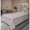 Ambesonne Damask Flat Sheet, Simple Design Neutral Colors Floral Boho Artwork on Darkened Backdrop, Soft Comfortable Top Sheet Decorative Bedding 1 Piece, California King, Charcoal Grey Grey Teal(Pale Purpleblue White)