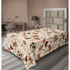 Ambesonne Damask Flat Sheet, Simple Design Neutral Colors Floral Boho Artwork on Darkened Backdrop, Soft Comfortable Top Sheet Decorative Bedding 1 Piece, California King, Charcoal Grey Grey Teal(Cream Vermilion Camel)