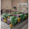 Ambesonne Damask Flat Sheet, Simple Design Neutral Colors Floral Boho Artwork on Darkened Backdrop, Soft Comfortable Top Sheet Decorative Bedding 1 Piece, California King, Charcoal Grey Grey Teal(Orange Pale Lilac)