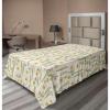 Ambesonne Damask Flat Sheet, Simple Design Neutral Colors Floral Boho Artwork on Darkened Backdrop, Soft Comfortable Top Sheet Decorative Bedding 1 Piece, California King, Charcoal Grey Grey Teal(Eggshell Pistachio Green)