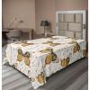 Ambesonne Damask Flat Sheet, Simple Design Neutral Colors Floral Boho Artwork on Darkened Backdrop, Soft Comfortable Top Sheet Decorative Bedding 1 Piece, California King, Charcoal Grey Grey Teal(Pale Coffee and Off White)