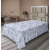 Ambesonne Damask Flat Sheet, Simple Design Neutral Colors Floral Boho Artwork on Darkened Backdrop, Soft Comfortable Top Sheet Decorative Bedding 1 Piece, California King, Charcoal Grey Grey Teal(Pale Ceil Blue Mauve)