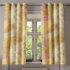 Ambesonne Delicate Roses Grommet Curtain, Retro Themed Garden Scene Flowers Vintage with Neutral Colors, Decorative 2-Panel Window Drapes for Bedroom Living Room, 50″ x 84″, Pale Peach Pale Grey Dust(Pastel Pink Mustard)
