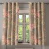 Ambesonne Delicate Roses Grommet Curtain, Retro Themed Garden Scene Flowers Vintage with Neutral Colors, Decorative 2-Panel Window Drapes for Bedroom Living Room, 50″ x 84″, Pale Peach Pale Grey Dust(Pale Yellow Green Coral)