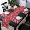 Ambesonne Holiday Table Runner & Placemats, Repetitive Snowflakes with Rich Details Christmas Season in Wintertime, Set for Dining Table Decor, Placemat 4 pcs + Runner 16″x72″, White and Vermilion
