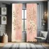 Ambesonne Modern Window Curtains, Jumble Colors Illustration of Oriental Floral Motif with Greenery Leaves, Lightweight Decorative 2-Panel Set & Rod Pocket, Pair of – 28″ x 63″, Pale Grey Multicolor(Blush Dark Mustard)
