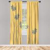 Ambesonne Modern Window Curtains, Jumble Colors Illustration of Oriental Floral Motif with Greenery Leaves, Lightweight Decorative 2-Panel Set & Rod Pocket, Pair of – 28″ x 63″, Pale Grey Multicolor(Mustard Yellow)