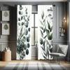 Ambesonne Modern Window Curtains, Jumble Colors Illustration of Oriental Floral Motif with Greenery Leaves, Lightweight Decorative 2-Panel Set & Rod Pocket, Pair of – 28″ x 63″, Pale Grey Multicolor(White Laurel Green)