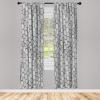 Ambesonne Modern Window Curtains, Jumble Colors Illustration of Oriental Floral Motif with Greenery Leaves, Lightweight Decorative 2-Panel Set & Rod Pocket, Pair of – 28″ x 63″, Pale Grey Multicolor(White and Black)