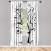 Ambesonne Modern Window Curtains, Jumble Colors Illustration of Oriental Floral Motif with Greenery Leaves, Lightweight Decorative 2-Panel Set & Rod Pocket, Pair of – 28″ x 63″, Pale Grey Multicolor(White Charcoal)