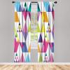 Ambesonne Modern Window Curtains, Jumble Colors Illustration of Oriental Floral Motif with Greenery Leaves, Lightweight Decorative 2-Panel Set & Rod Pocket, Pair of – 28″ x 63″, Pale Grey Multicolor(Magenta White)