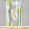 Ambesonne Modern Window Curtains, Jumble Colors Illustration of Oriental Floral Motif with Greenery Leaves, Lightweight Decorative 2-Panel Set & Rod Pocket, Pair of – 28″ x 63″, Pale Grey Multicolor(Avocado Green)