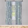 Ambesonne Modern Window Curtains, Jumble Colors Illustration of Oriental Floral Motif with Greenery Leaves, Lightweight Decorative 2-Panel Set & Rod Pocket, Pair of – 28″ x 63″, Pale Grey Multicolor(Blue Grey)