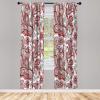 Ambesonne Modern Window Curtains, Jumble Colors Illustration of Oriental Floral Motif with Greenery Leaves, Lightweight Decorative 2-Panel Set & Rod Pocket, Pair of – 28″ x 63″, Pale Grey Multicolor(Pale Pink Soft Blue)