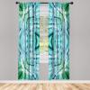 Ambesonne Modern Window Curtains, Jumble Colors Illustration of Oriental Floral Motif with Greenery Leaves, Lightweight Decorative 2-Panel Set & Rod Pocket, Pair of – 28″ x 63″, Pale Grey Multicolor(Teal Blue)